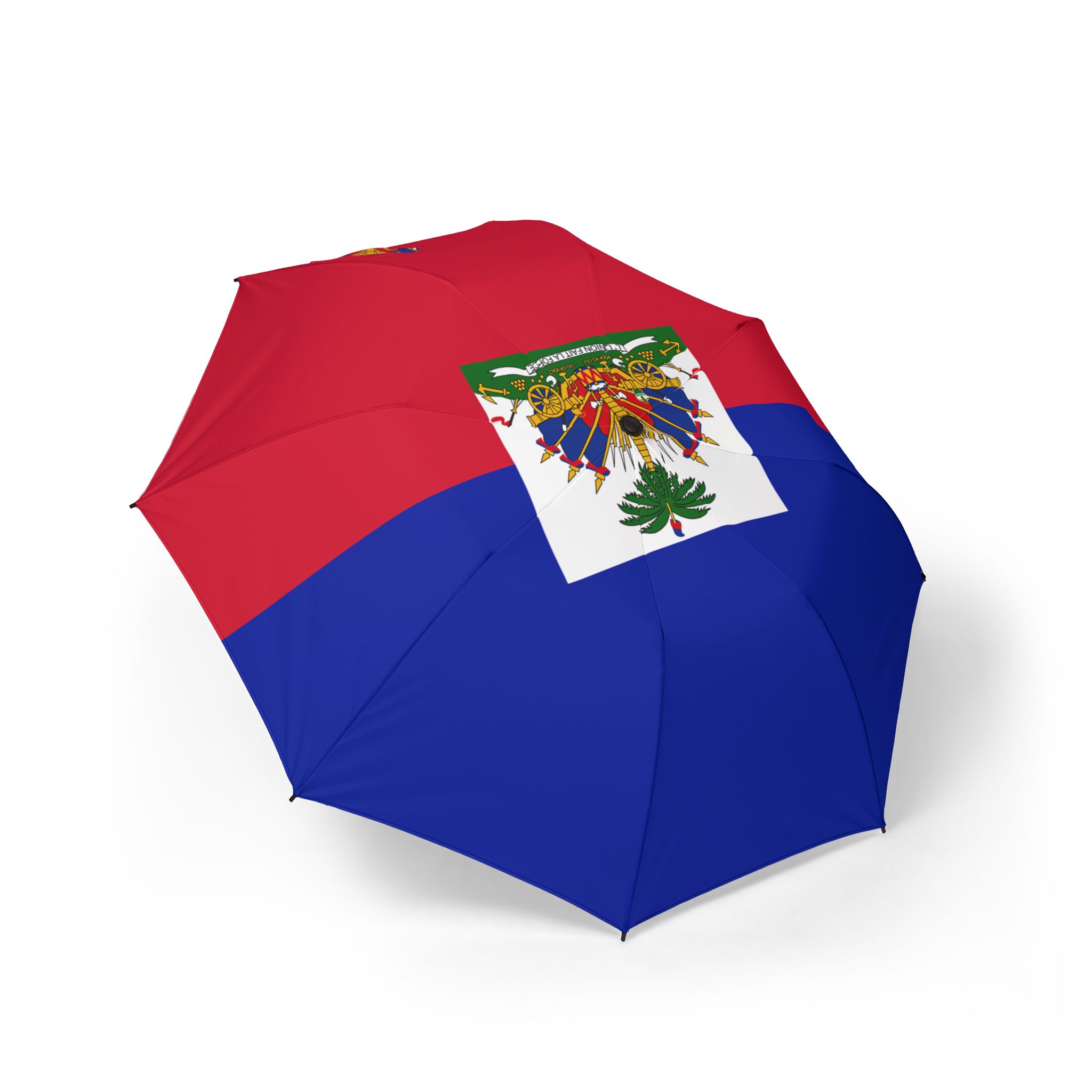 Semi-Automatic Haitian Flag Foldable Umbrella