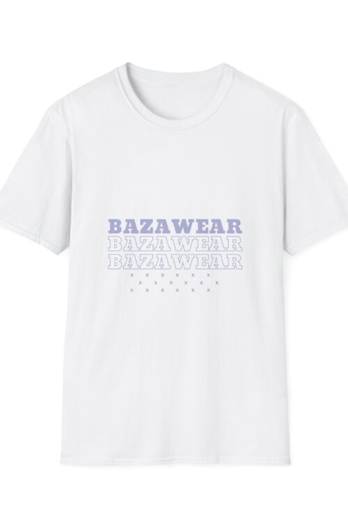 T-Shirt — BAZAWEAR Stacked Retro Logo Tee (Pastel Lavender)