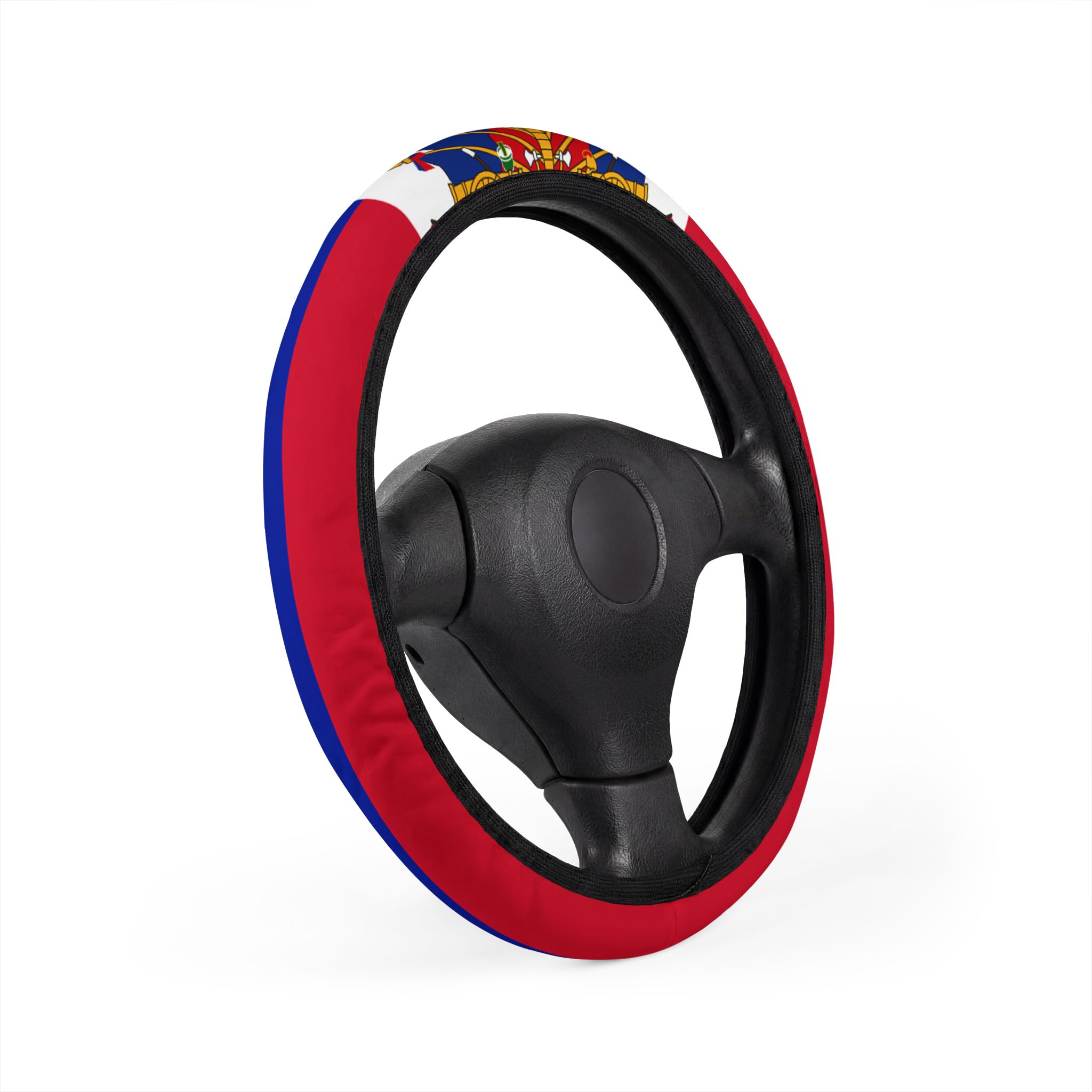 Haitian Flag Car Steering Wheel Cover - Image 2