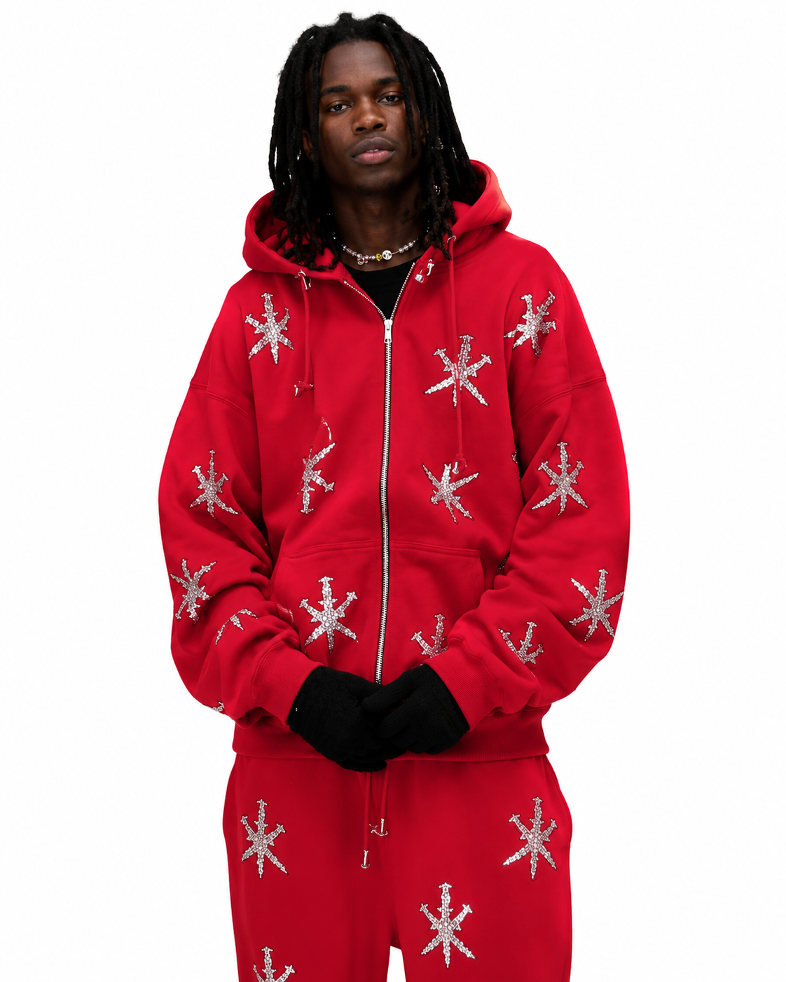 BAZA Phantom Rhinestone Zip-Up Hoodie - Image 2