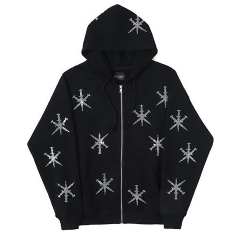 BAZA Phantom Rhinestone Zip-Up Hoodie - Image 3