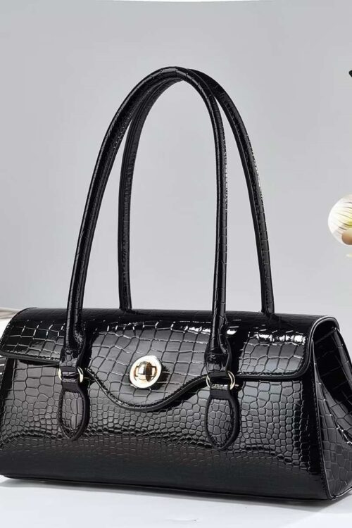 BAZA Élan Croc-Embossed Shoulder Bag