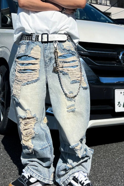 BAZA Rebel Distressed Baggy Jeans